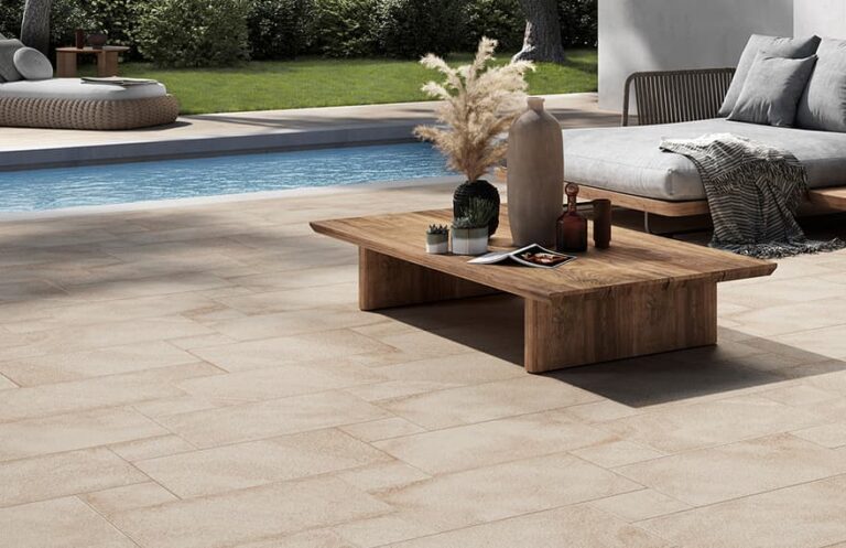 Porcelain stone effect tiles