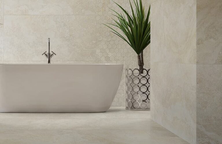 Porcelain marble effect tiles