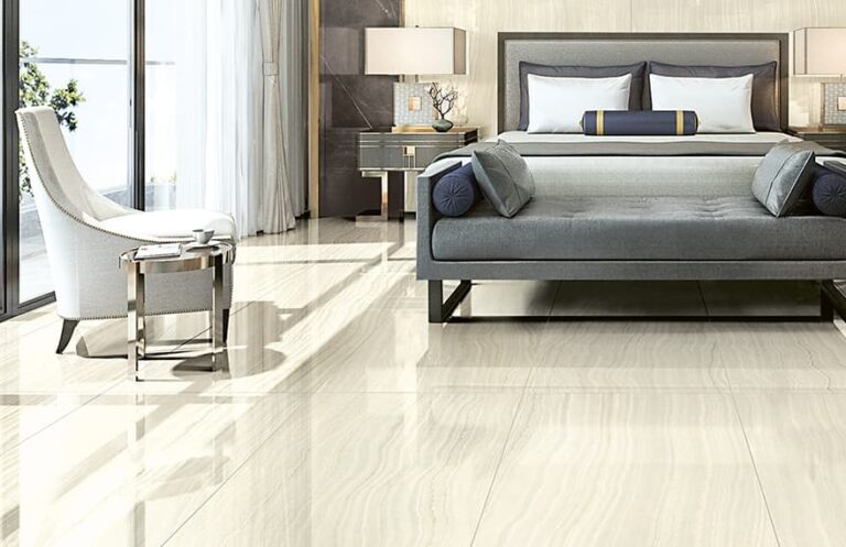 Marble effect floor tiles