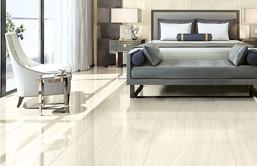 Marble effect floor tiles