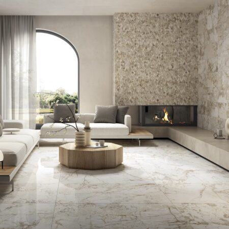 Natural stone effect tiles