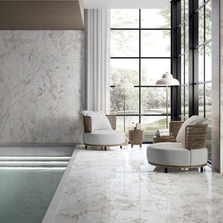 Natural stone effect tiles