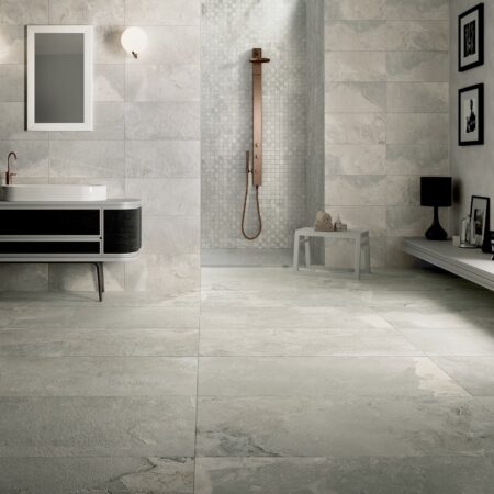 Stone effect wall and floor tiles