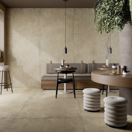 Porcelain cement look tile