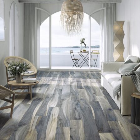 Porcelain wood effect tiles