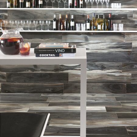 Porcelain wood effect tiles