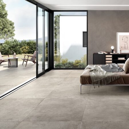 Stone effect tiles floor